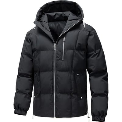 Nieuwe Herfst- en Winter Heren Katoenen Jas Effen Kleur Broodjas Modieus Trendy Los en Comfortabel XXXXL black