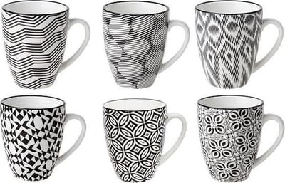 Cosy & Trendy Nikko Black Beker 19cl D7xh8,6cm 6 Types