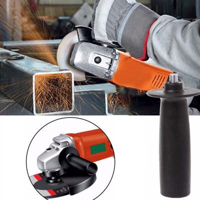 Haakse Slijper Handgreep - Hulp Handgreep - Verbeterde Controle - Flexibele Schroefdraad - M8 M10 M12 - Zwart