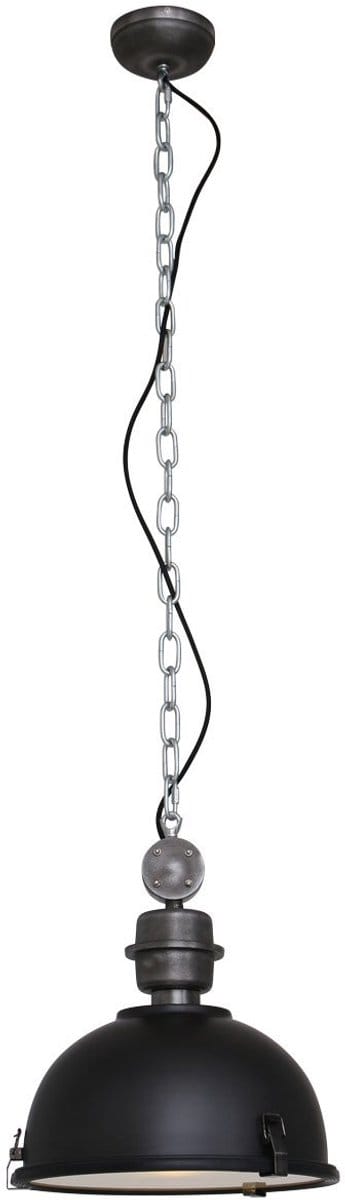 Hanglamp Bikkel 7978ZW - zwarte industriële blikvanger Ø32 cm, staal en metaal, hoogte instelbaar van 40 tot 130 cm, Steinhauer