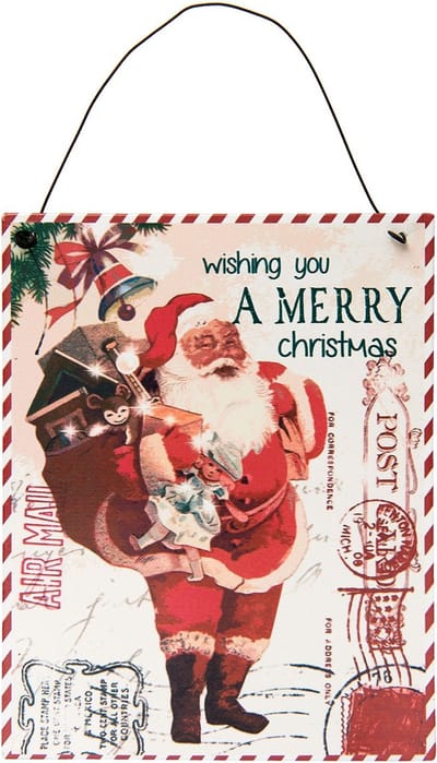 Clayre & Eef | Hanger Kerstman 15*0.5*19 cm | Meerkleurig | Ijzer | kerstman | 6Y2486