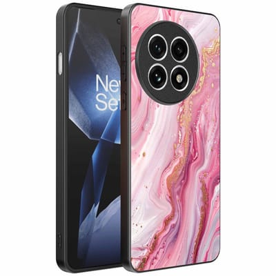 Geschikt voor OnePlus 13R Telefoonhoesje met marmer opdruk - TPU backcover case marble design - Roze - Smartphonica geschikt voor OnePlus 13R