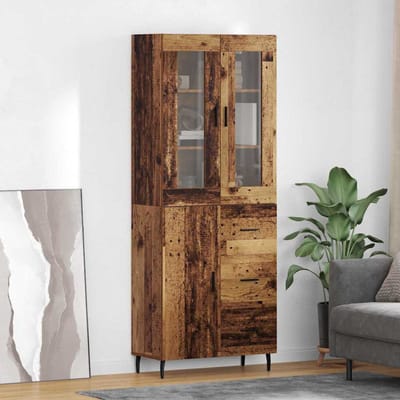 vidaXL - Highboard - 2 - st - Oud - Hout - 69,5 - x - 34 - x - 180 - cm - Bewerkt - hout