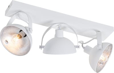 QAZQA magnax - Industriele Plafondspot | Spotje | Opbouwspot - 3 lichts - L 57.9 cm - Wit - Industrieel - Woonkamer