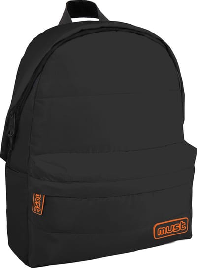 Must Must Rugzak PUFFY - 42 x 32 x 17 cm - Zwart / Oranje