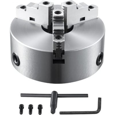 VEVOR klauwplaat K11-200 200 mm drieklauwplaat HT300 materiaal 3-klauwplaat klembereik 4-200 mm 3-klauwplaat, 20Cr, ≥53HRC φ65 mm boorhouder draaibank zelfcentrerend