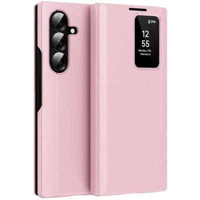 Voor Samsung Galaxy Z Fold 7 Hoesje Smart View Venster PU Leer Portemonnee Flip-Free Beantwoorden Cover met Kaartsleuf Galaxy Z Fold7