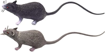 Nep Muizen - Realistische Ratten - Grapjes Uithalen - Levensgetrouw Ontwerp - 20 cm - Zwart Grijs