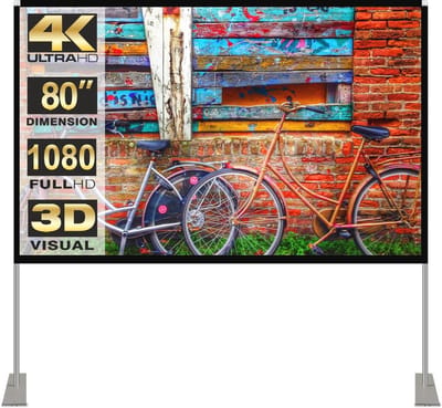 Draagbaar Projectiescherm 80 Inch voor Buiten - Filmprojectiescherm 4K HD met Draagtas - Ideaal voor Thuisbioscoop en Reizen