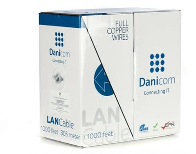 DANICOM CAT5E UTP 305 meter kabel op rol soepel - PVC (Fca) - Trekdoos - Internetkabel - Netwerkkabel - UTP kabel
