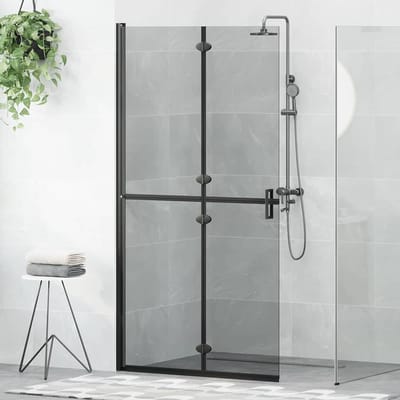 vidaXL - Inloopdouche - wand - Zwart - 100 - x - 6,5 - x - 190 - cm