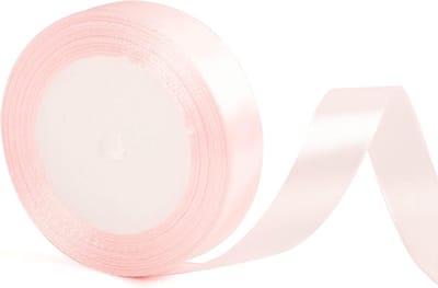 20 mm breed lichtroze lint voor het inpakken van cadeaus, 22 m, lichtroze linten, stoffen satijnen linten voor het inpakken van cadeaus, kerstlint, bloemistenboeket, taart, haarstrik, knutselwerk