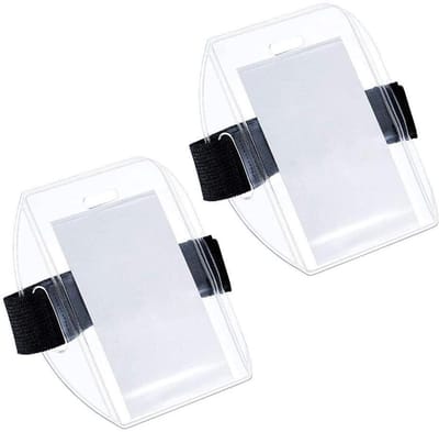 Arm Badge Holders met Klittenbandsluiting - Transparante Naamtag Houder voor ID Kaarten, Creditcards en Skipassen - Universele Maat voor Werk en Vrije Tijd