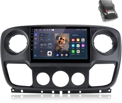 JUNSUN 10" Autoradio Draadloze Android Auto & Draadloze CarPlay Multimediasysteem Geschikt voor Renault Master Nissan NV400 Opel Movano (2010 - 2021) Accessoires – Android 15 GPS Navi WIFI BT DAB+ SWC USB RDS 4GB+64GB 8-core Processor