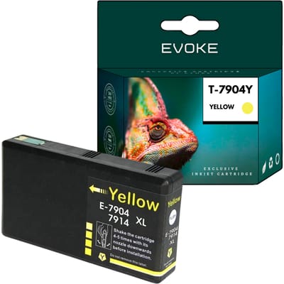 Evoke Compatibele Inkt voor Epson T7904 C13T79044010 Geel 25 ml 2000 Pagina's Workforce Pro Wf-4630Dwf 4640Dtwf 5110Dw 5190Dw 5620Dwf 5690Dwf