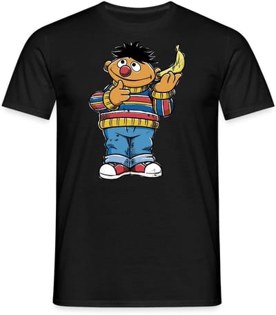 Sesamstraat Ernie Banana Telefoon T-Shirt Heren
