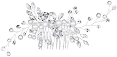 1 stuks kristallen bruidshaarclip voor bruiloft, bruidshaaraccessoires, bruidshaarkam, parelbloemspelden, haarsieraden, bruiloft, decoratief, bruiloftsfeest