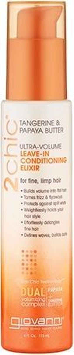 Giovanni Cosmetics - 2chic - Ultra-Volume Leave-In Conditioning & Styling Elixir with Tangerine & Papaya Butter - 118 ml
