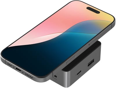 ZAGG 4-in-1 USB-C Hub met 15W Draadloos Opladen – 100W USB-C PD – 4K @ 60Hz HDMI – USB-C & USB-A – voor Laptop, Chromebook & Tablet