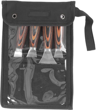 Dailygoods- Plamuurmessen Set 4 Stuks - Roestvrij Staal - Dennehout Handvat - Verfschraper - Schraper Keuken - Gereedschap voor Muurbewerking