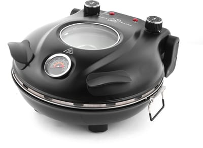 Glowstride - Klaif Elektrische Pizza Maker - vlambestendige stenen plaat 420 ℃ 1200W 32cm - Temperatuurniveaus - Pizzaoven - 5 afzonderlijke temperatuurniveaus - 32cm