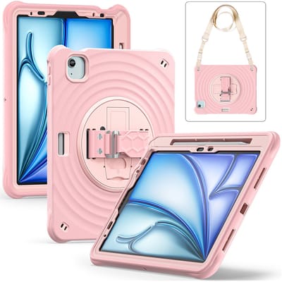 Rixus RXTC08 Anti Shock Case For Apple iPad Pro 11 inch (2024) Cherry Blossoms Pink