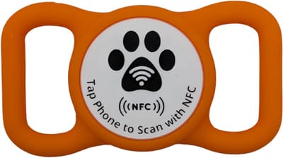 Tagnetic - PetTag - Duurzaam siliconen - NFC chip - Oranje