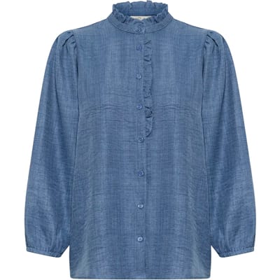 Vrouwenblouse met lange mouwen en volants KAFFE KAEllen
