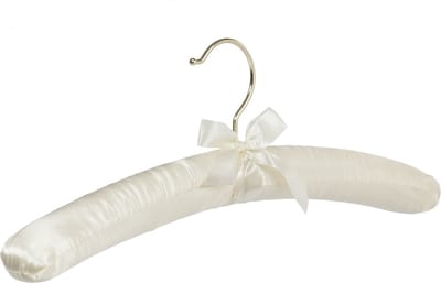 De Kledinghanger Gigant - Kledinghanger - Satijnhanger - Volwassenen - 5102 - 50 Stuks - Blousehanger - Shirthanger - Satijn - Ivoor - Creme - Messinghaak - 38 cm - Kleerhanger (5102/50)