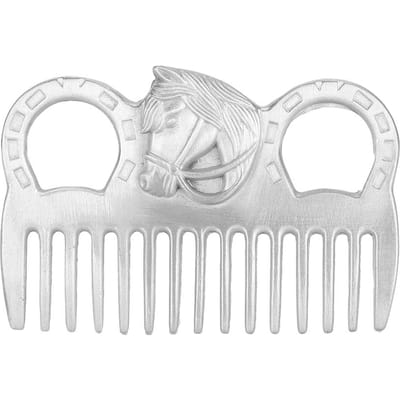 Peigne Métal Portable pour Bétail Crin de Cheval Technologie de Polissage Nettoyage Ouverture Nœud Fourniture gray