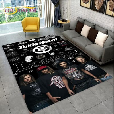 Tokio Hotel Rockband Bill Kaulitz Tapijt Vloerkleed voor Thuis Woonkamer Slaapkamer Bank Deurmat Decoratie, Kindergebied Vloerkleed Antislip Vloermat 40x60cm