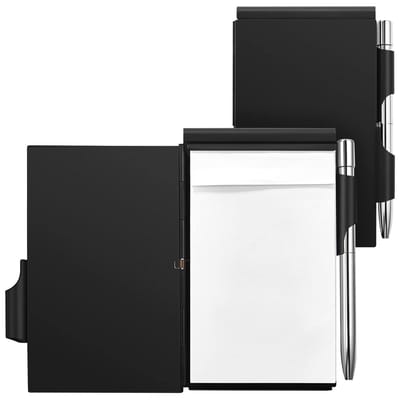 Dailygoods - Notitieboek - Aluminium - Bureauschrift - Zwart - Mini-notitieblok - Geschikt voor kantoor en school
