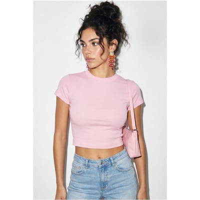 Dames Slim Fit Katoen Lycra Crop Top