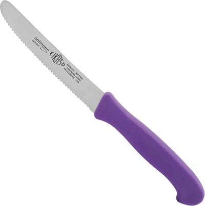 Eikaso Solingen Ontbijtmes – Gekarteld Lemmet 11 cm – Ergonomisch – Paars – Voor Kaas en Worst