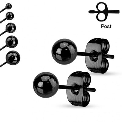 Oorbellen balletje 0.8x2 - zwart - LMPiercings