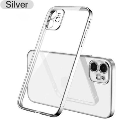 ShieldCase Hoesje geschikt voor Apple iPhone 11 vierkante metallic case - zilver - Stijlvolle Beschermcase - Luxe en Uniek Design - Kras- en Schokbestendige Hoes - Duurzaam Telefoonaccessoire