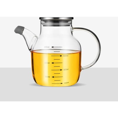 Stalen Deksel Glazen Oliepot Grote Capaciteit Transparante Sojasaus Azijn Fles Lekdicht Geurige Olie Tank Keukengereedschap gray