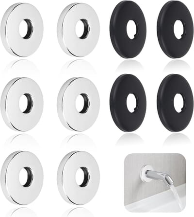 Decoratieve RVS Rosettes voor Pijpen - Set van 10 Stuks, Ø 25mm voor Mengkranen en Douchepijpen, Ideaal voor Wastafels en Sanitair