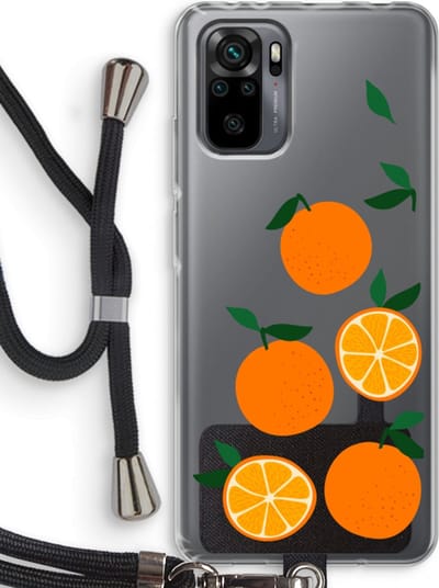 Case Company® - Hoesje met koord geschikt voor Xiaomi Redmi Note 10 Pro hoesje met Koord - Will you be my clementine - Telefoonhoesje met Zwart Koord - Bescherming aan alle Kanten en Over de Schermrand