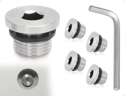 Dailygoods- Blindstoppen 4 Stuks - Zeskant Afdichtingsstop - Roestvrij Staal - Afdichting - Inbussleutel 5 mm - Sterke Afdichting - Pijpstop