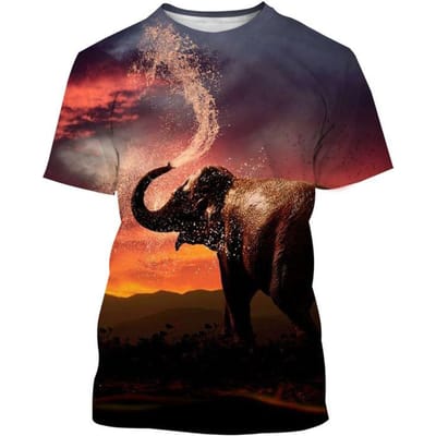 Schattig Olifant Dier 3D Geprint Heren T-shirt Street Casual Kleding Heren en Dames Universele Mode Oversized T-shirt Kinderen Volwassenen Top 5XL