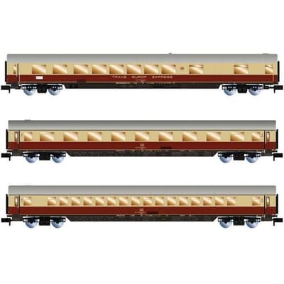 Arnold HN4508 N set van 3 personenrijtuigen Rheingold van de AKE 1 x restauratiewagen ARmh217 + 1 x 1e klas wagon Avmz + 1 x wagon Ampz, EP. V