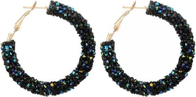 Fako Bijoux® - Oorbellen - Oorringen - Siliconen - Kristal - Zwart MC