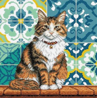 Borduurpakket AVA Stitch - Cat in the Yard - Kat in de Tuin - 080