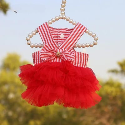 Robe d'été pour chien et chat, jupe en dentelle, vêtements pour animaux de compagnie, jupe à rayures pour chihuahua, vêtements de princesse pour chiots, vêtements mignons, produit pour animaux de compagnie XS