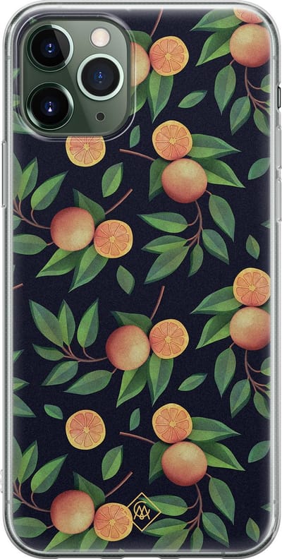 Casimoda® hoesje - Geschikt voor iPhone 11 Pro Max - Fruit / Sinaasappel - Siliconen/TPU telefoonhoesje - Backcover - Geen opdruk - Multi
