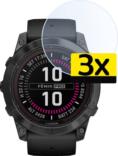 Screenprotector - 3 Stuks - Geschikt voor Garmin Fenix 7 Pro - Sterk & Shockproof - Tempered Glass - Beschermglas Screen Cover - Gehard Glas - Bescherm Protector voor Smartwatch