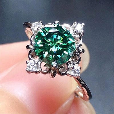 Sterling Trouwringen voor Vrouwen Groen Zirkonia Mode Elegante Vingeraccessoires Feestcadeau Nieuwe Sieraden 9