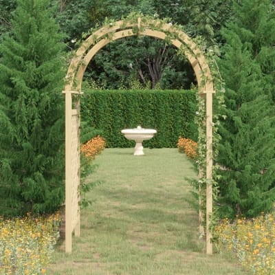 Rozenboog Hout - Tuinboog Rankrooster - Bloemen Steunen - Massief Grenen - 141x97x243 cm - Houtkleur