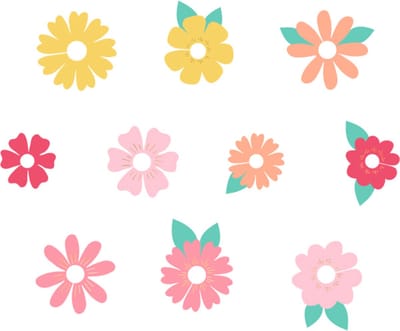 Partydeco - Glasmarkers Bloemen - 10 stuks
